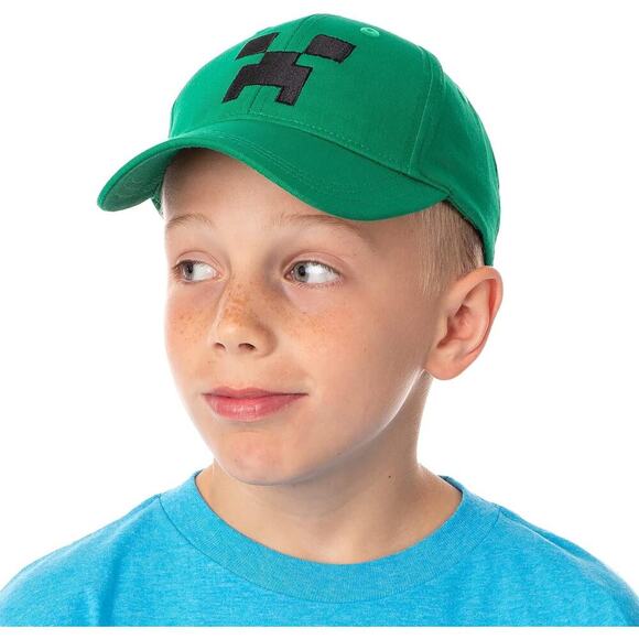 Jinx Other - Minecraft Creeper Hat Boys Youth OS Green Snapback Cap Mojang Jinx Video Game